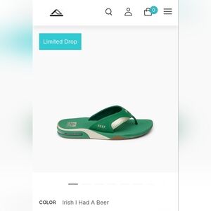 New Reef Men's Fanning Irish I had a Beer Slides CJ7262 Limited Edition Sold Out